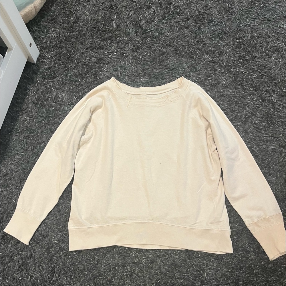 Current/elliott cream crew neck sweatshirt